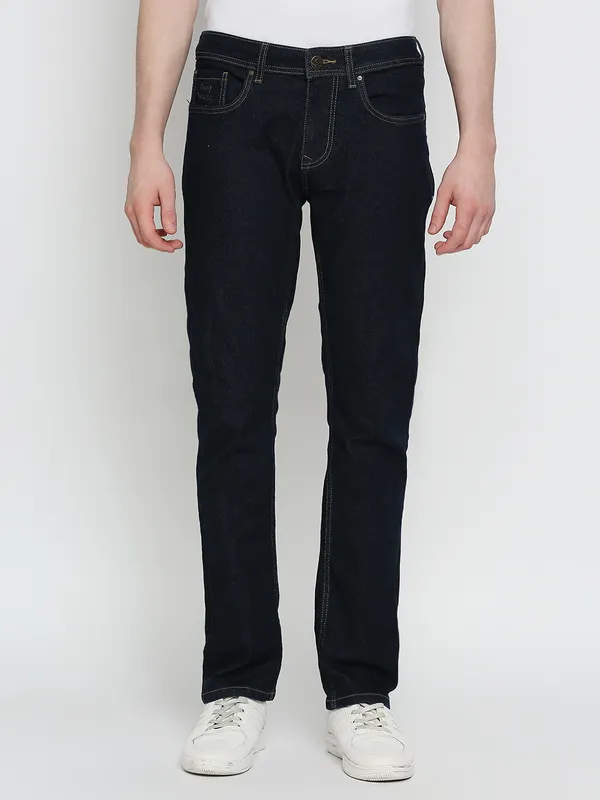 Charcoal Cropped Fit Denims For Men By Being Human Clothing main image 0